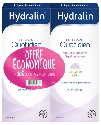 [844FgT8441307] Hydralin Quotidien Gel Lavant Lot de 2 x 400 ml -30%