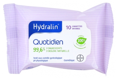 [844FgT8441319] Hydralin Quotidien Lingettes Intimes 10 Lingettes