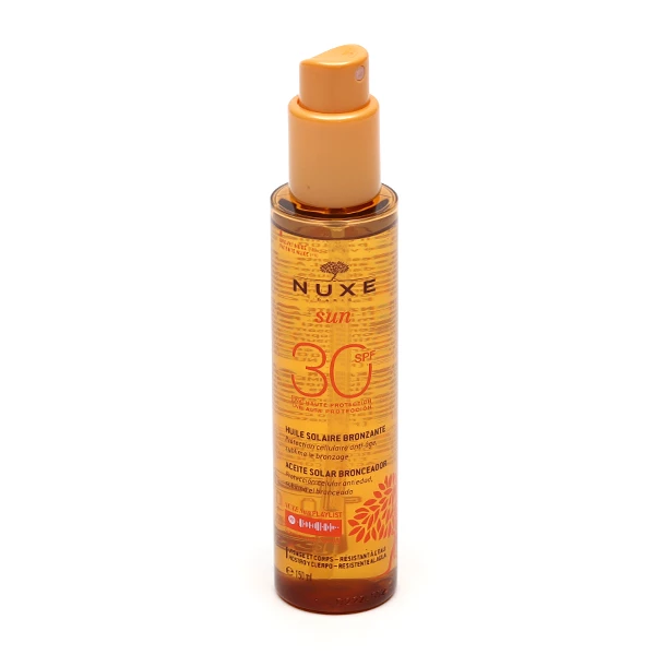 [844FgT8202225] Sun huile solaire bronzante visage et corps SPF 30 Nuxe