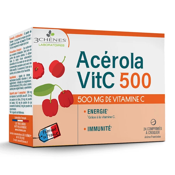[844FgT8203073] Les 3 Chênes Acérola 500 mg comprimés à croquer