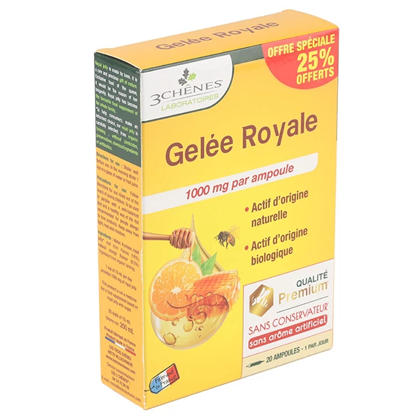 [844FgT8203091] Les 3 Chênes Gelée Royale 1000 mg ampoules