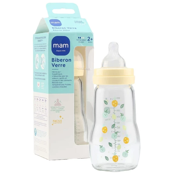 [844FgT8204507] MAM Biberon Verre débit moyen 260 ml
