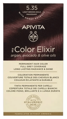 Coloration Permanente 5.35 Acajou Doré Marron Clair My Color Elixir Apivita